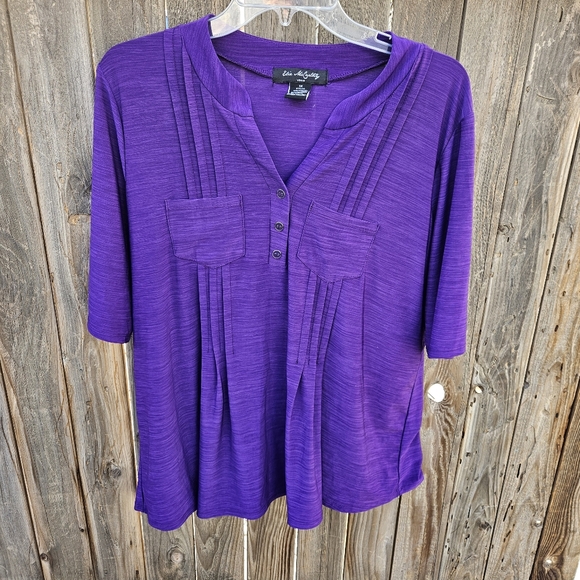 Elie Mccarthy Tops - Elie Mccarthy Vibrant Purple Blouse Sizw 1X